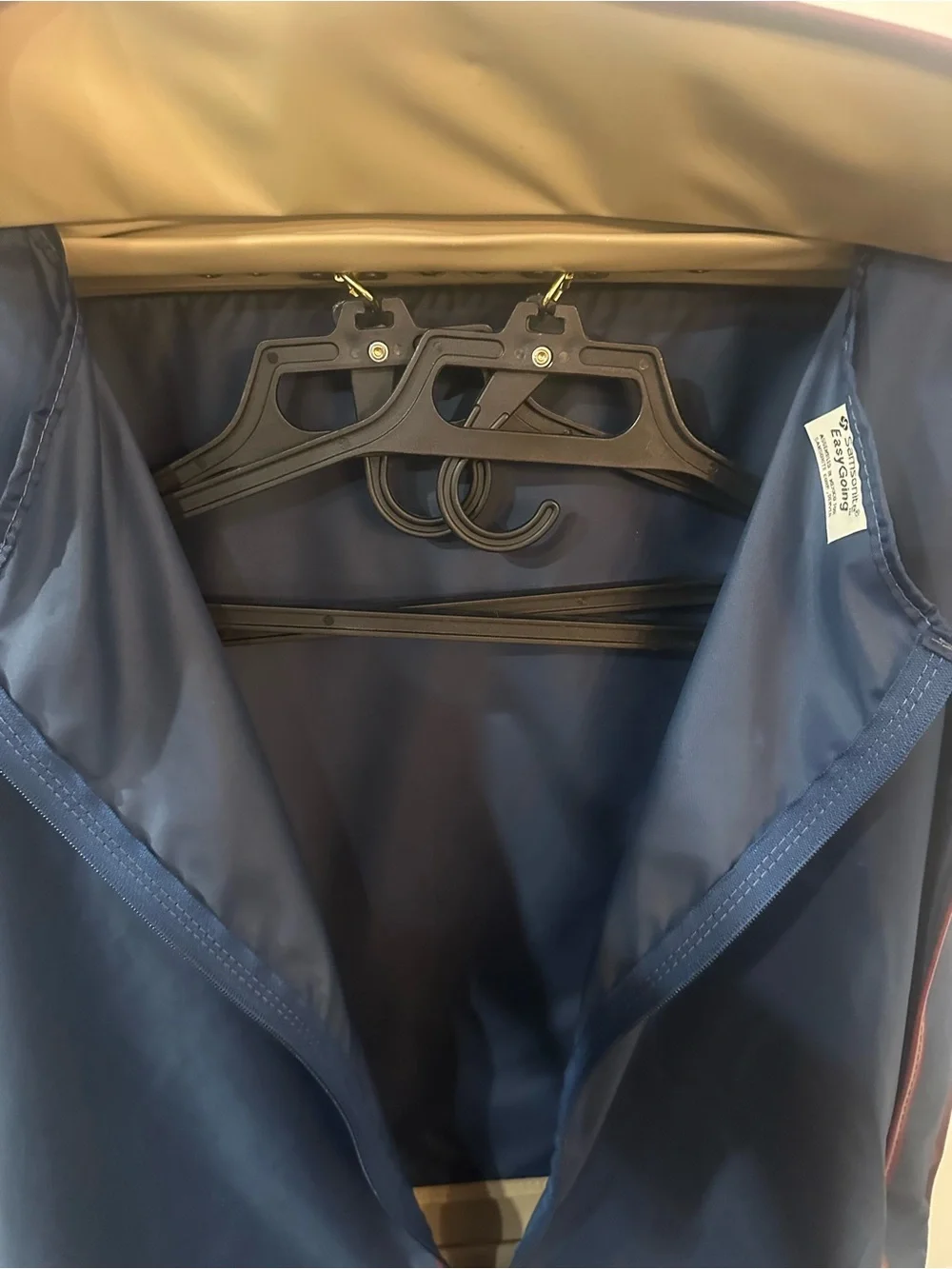 vintage blue Samsonite hanging garment bag new condition